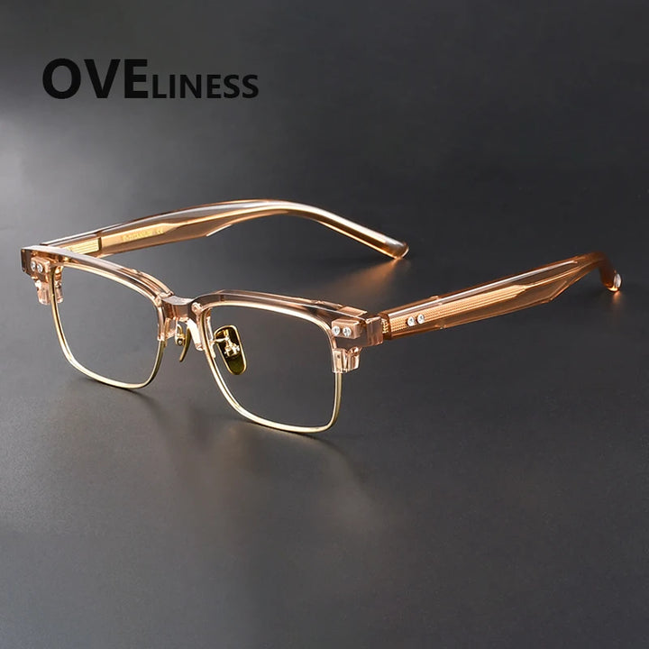 Oveliness Women's Full Rim Square Titanium Acetate Eyeglasses 369493
