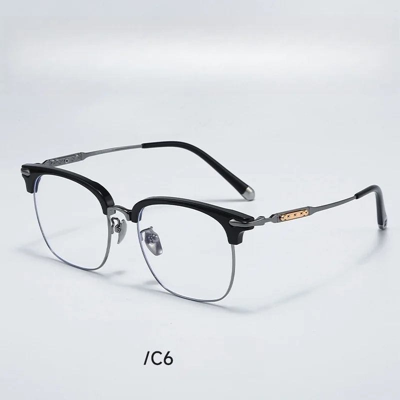 Momoja Unisex Full Rim Square Titanium Eyeglasses 122214