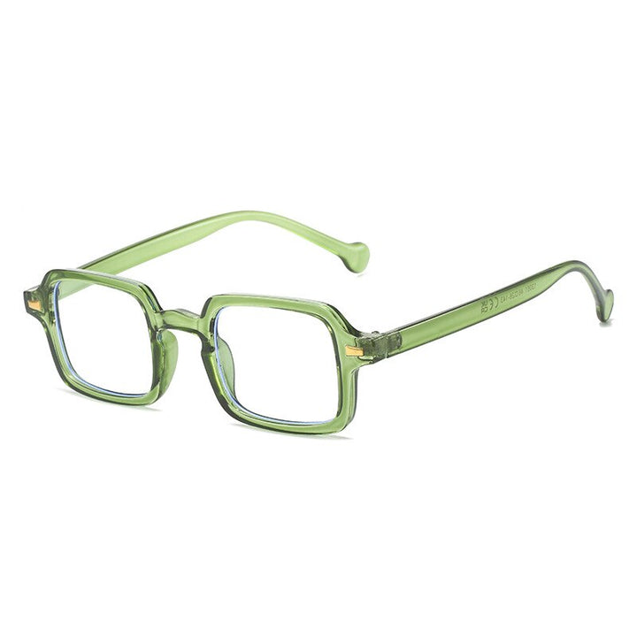 CCSpace Unisex Full Rim Rectangle Tr 90 Alloy Rivet Eyeglasses 56378 Full Rim CCspace Green  