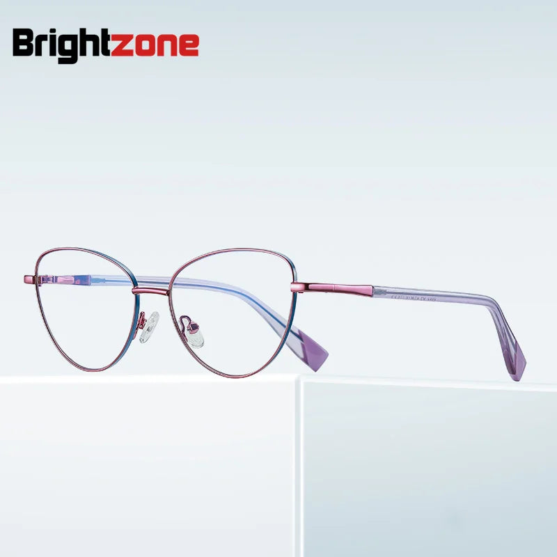 Brightzone Women's Full Rim Oval Cat Eye Alloy Eyeglasses 743020 Full Rim Brightzone