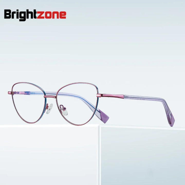 Brightzone Women's Full Rim Oval Cat Eye Alloy Eyeglasses 743020 Full Rim Brightzone