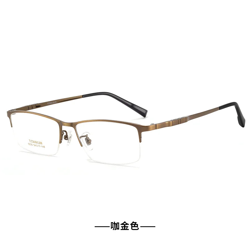 Bclear Unisex Semi Rim Square Titanium Eyeglasses 635035