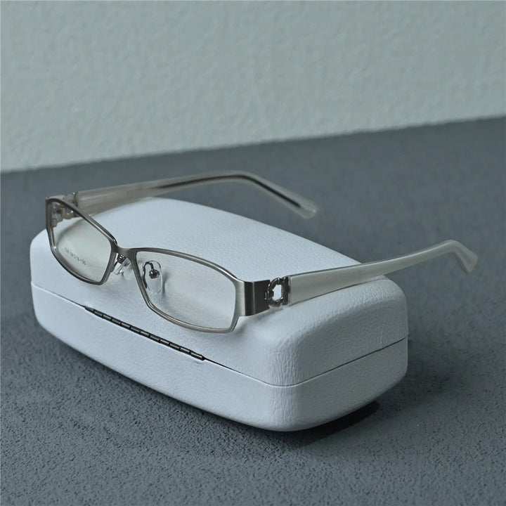 Cubojue Unisex Full Rim Rectangle Alloy Reading Glasses C628 Reading Glasses Cubojue +300 silver 