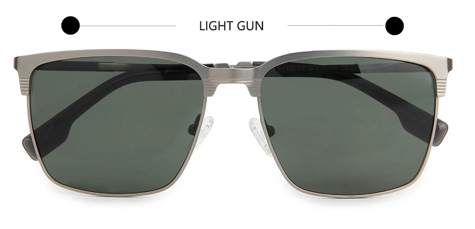Esnbie Unisex Full Rim Square Titanium Polarized Sunglasses ST195-1