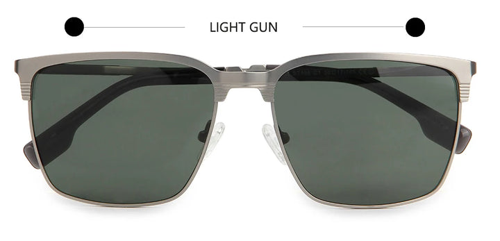 Esnbie Unisex Full Rim Square Titanium Polarized Sunglasses ST195-1