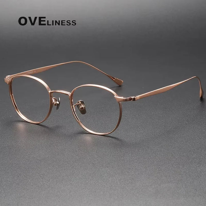 Oveliness Women's Full Rim Oval Titanium Eyeglasses 842184 Full Rim Oveliness rose gold