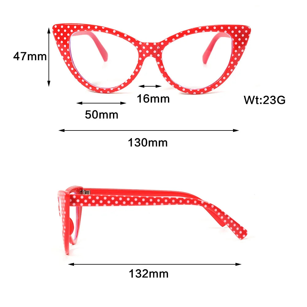 Cubojue Women's Full Rim Oval Cat Eye Tr 90 Reading Glasses 50130