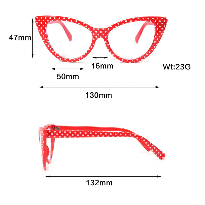 Cubojue Women's Full Rim Oval Cat Eye Tr 90 Reading Glasses 50130
