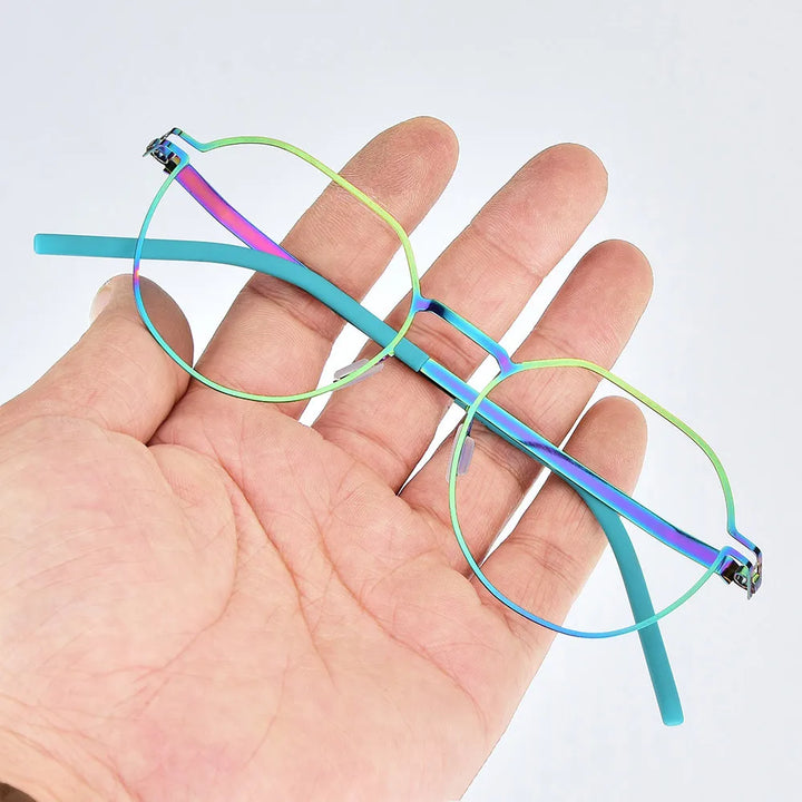 Bobbie Women's Full Rim Flat Top Round Steel Eyeglasses 421949