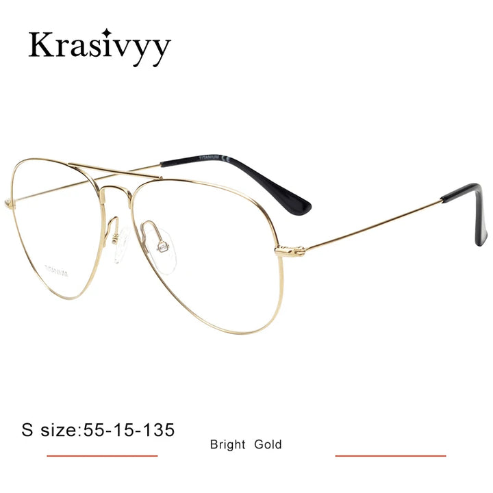 Krasivyy Unisex Full Rim Oval Double Bridge Titanium Eyeglasses 716050
