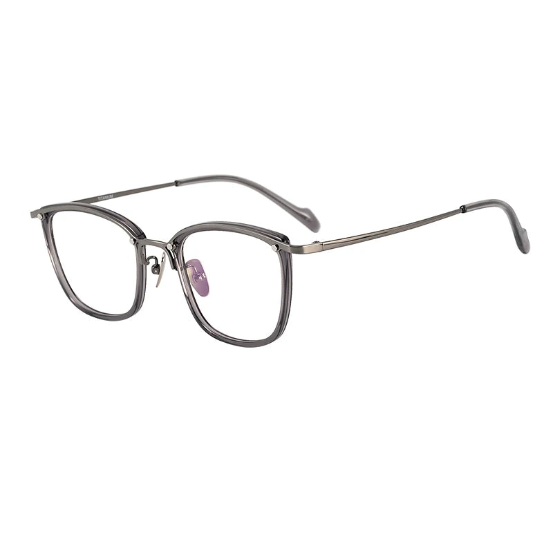 Nobler Unisex Full Rim Wide Square Titanium Acetate Eyeglasses Y053 Full Rim Nobler   