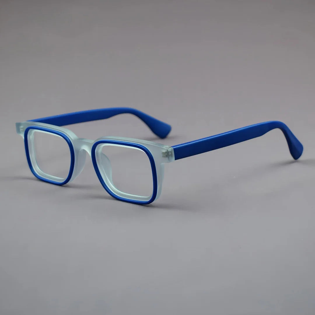 Hewei Unisex Full Rim Square Frosted Acetate Eyeglasses 92295