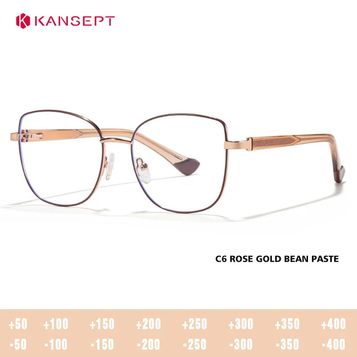 Kansept Women's Full Rim Oval Cat Eye Tr 90 Alloy Reading Glasses 68002