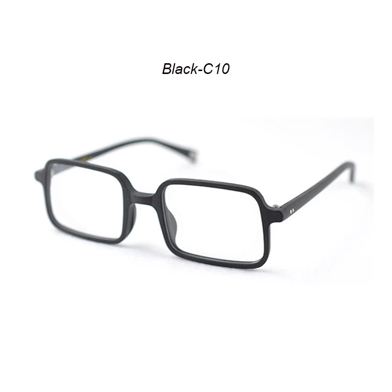 Hdcrafter Men's Full Rim Square Acetate Wood Eyeglasses 2095 Full Rim Hdcrafter Eyeglasses Black  