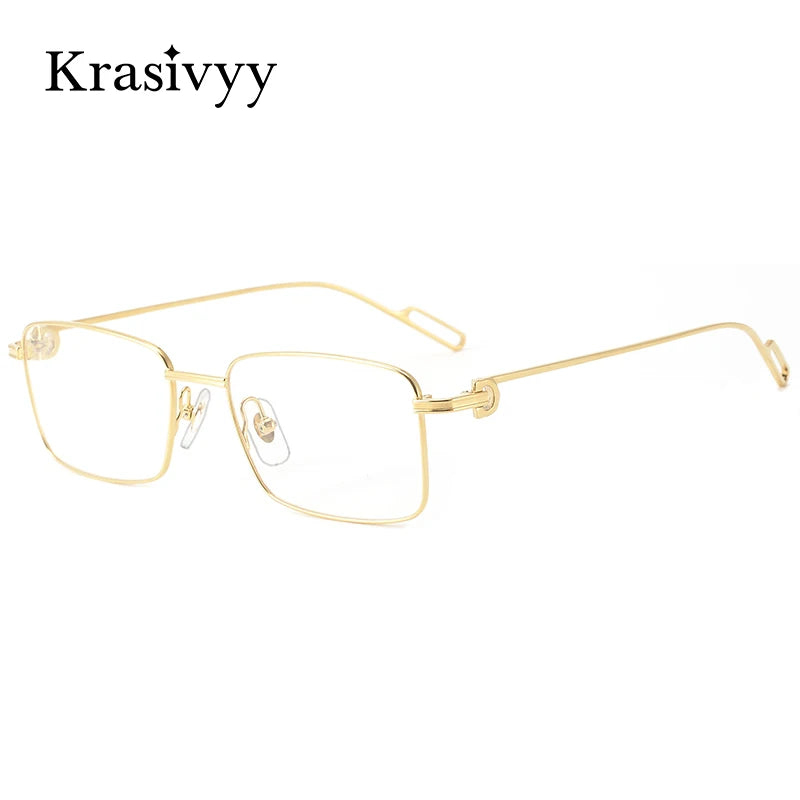 Krasivyy Men's Full Rim Square Titanium Prescription Eyeglasses KR0219O - view 2