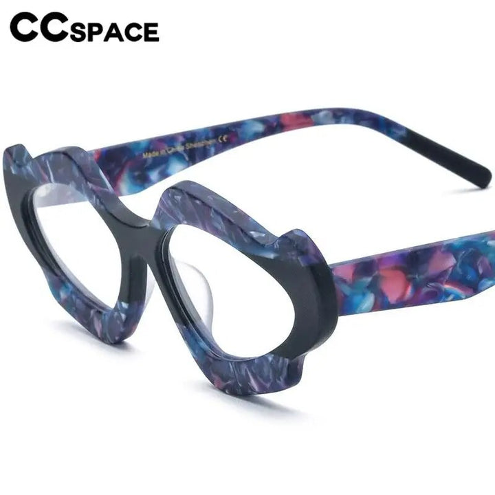 CCSpace Unisex Full Rim Oval Cat Eye Acetate Eyeglasses 57012 Full Rim CCspace   