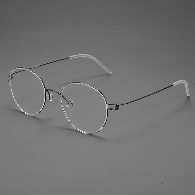 Momoja Women's Full Rim Round Screwless Titanium Eyeglasses 70176