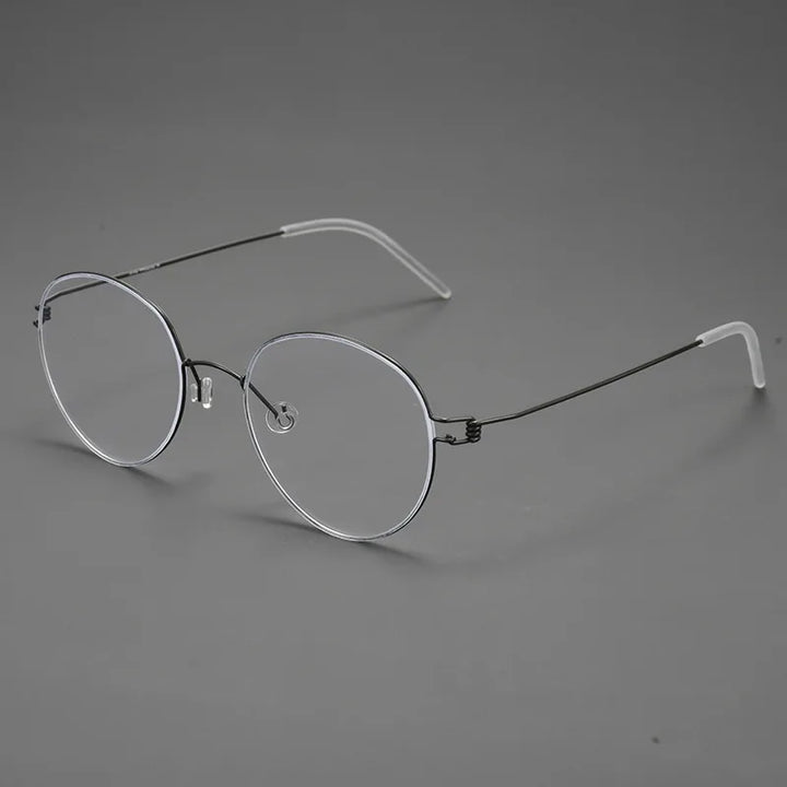 Momoja Women's Full Rim Round Screwless Titanium Eyeglasses 70176