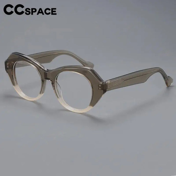 CCSpace Unisex Full Rim Oval Eye Acetate Eyeglasses 57204 Full Rim CCspace   