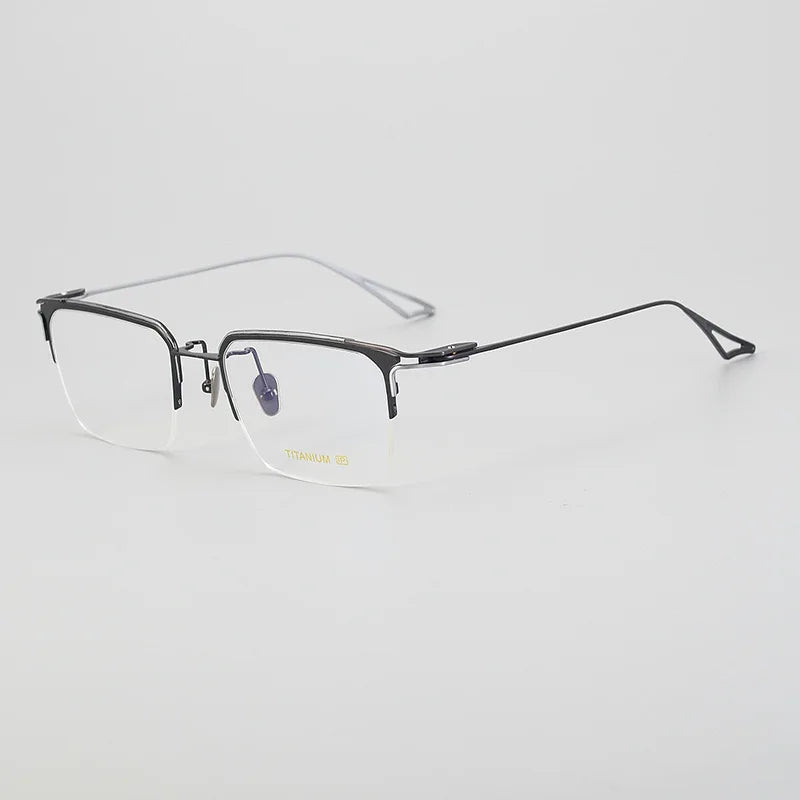 Hewei Unisex Semi Rim Square Titanium Eyeglasses 1320 Semi Rim Hewei C5  