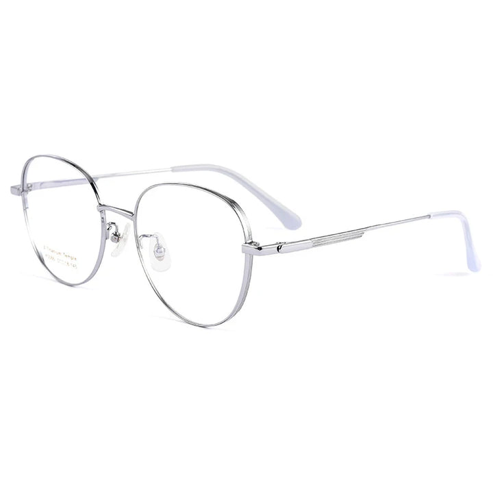 Handoer Women's Full Rim Square Titanium Eyeglasses 5066 Full Rim Handoer silver  