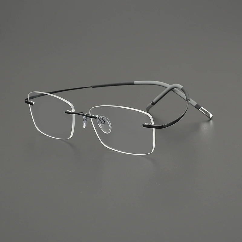 Gatenac Unisex Rimless Square Titanium Eyeglasses G85899