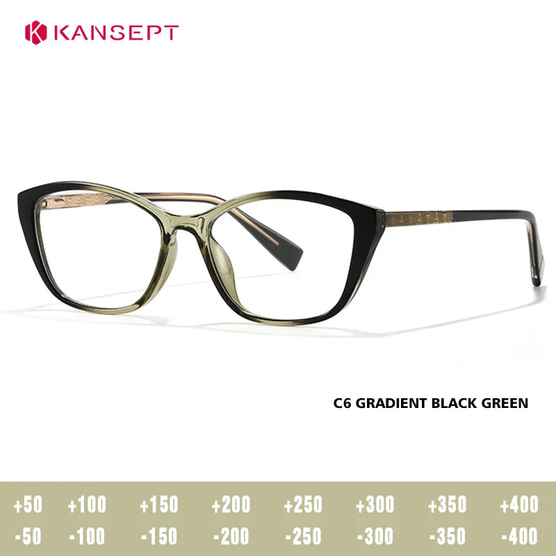 Kansept Women's Full Rim Square Tr 90 Alloy Reading Glasses 27020
