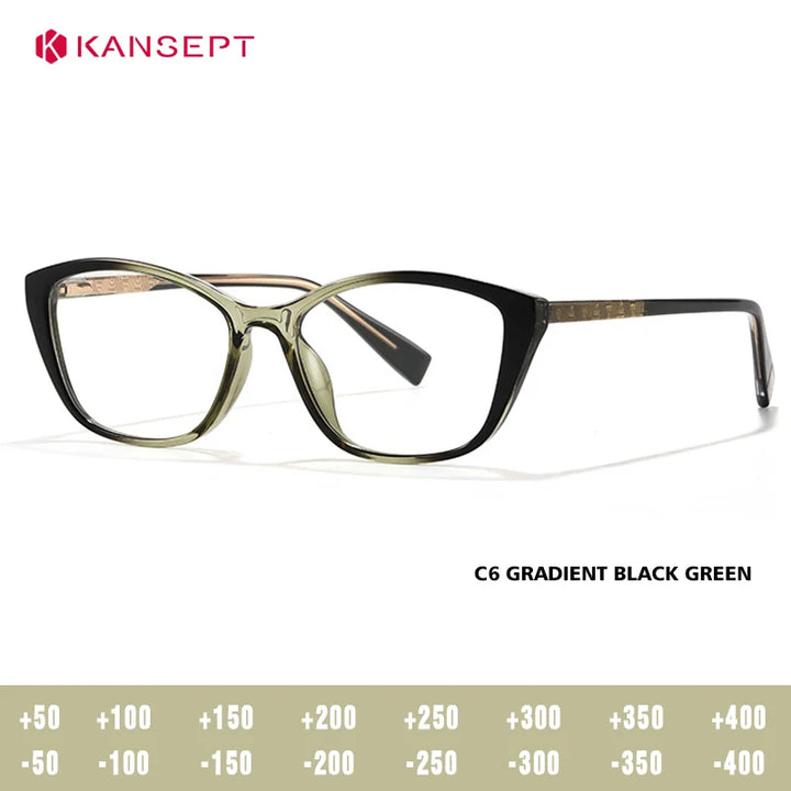 Kansept Women's Full Rim Square Tr 90 Alloy Reading Glasses 27020