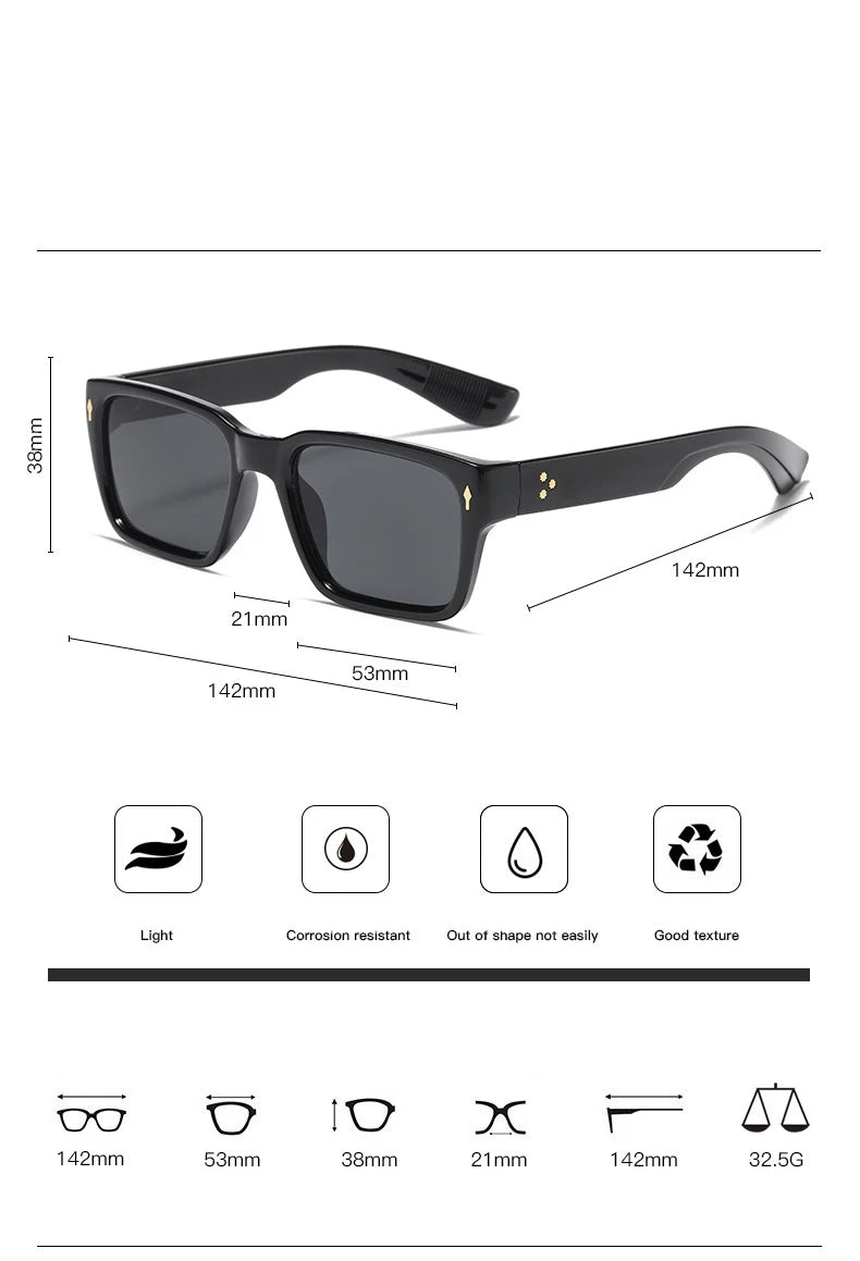 Glocco Unisex Full Rim Rectangular Square Acetate Sunglasses 51127