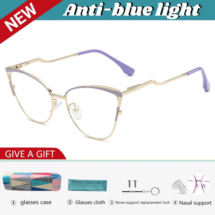 Vicky  Women's Full Rim Cat Eye Tr 90 Titanium Reading Glasses 680014