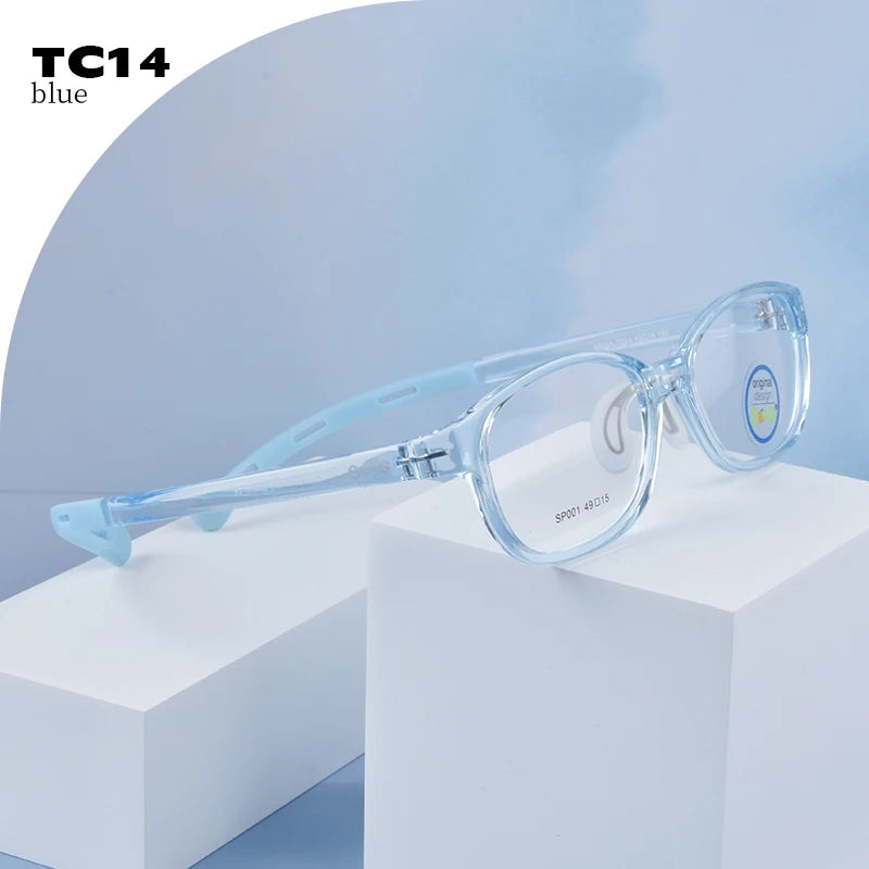 Secg Unisex Children's Full Rim Square Tr 90 Silicone Eyeglasses 19161 Full Rim Secg TC14  