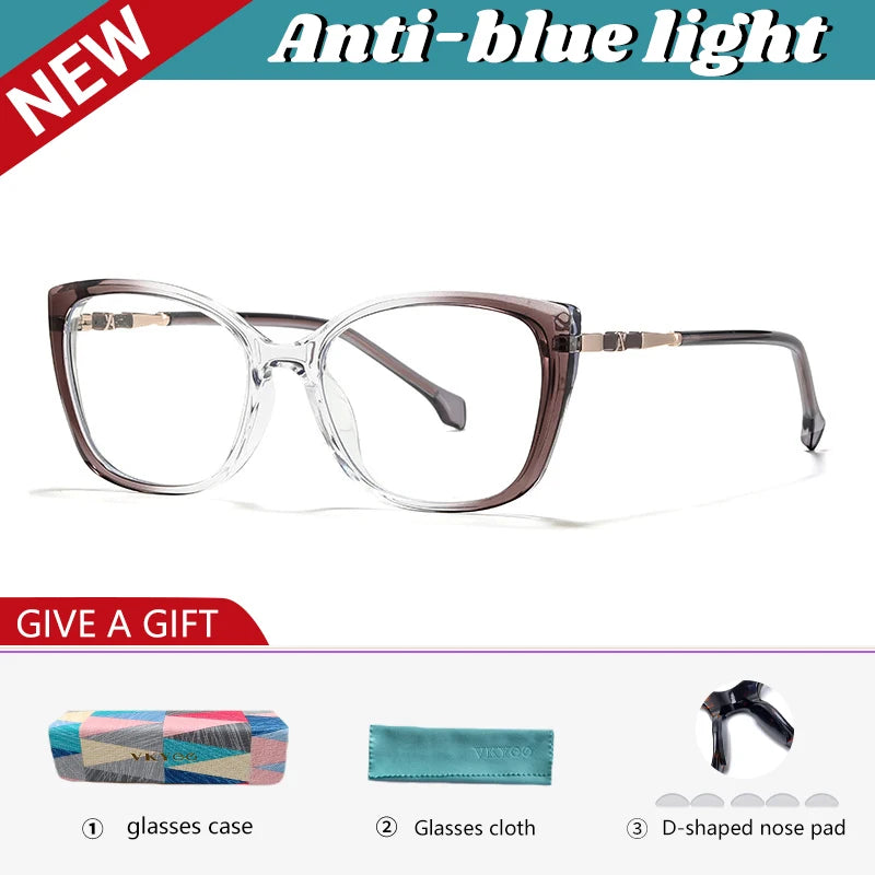 Vicky Women's Full Rim Cat Eye Tr 90 Alloy Reading Glasses 327004