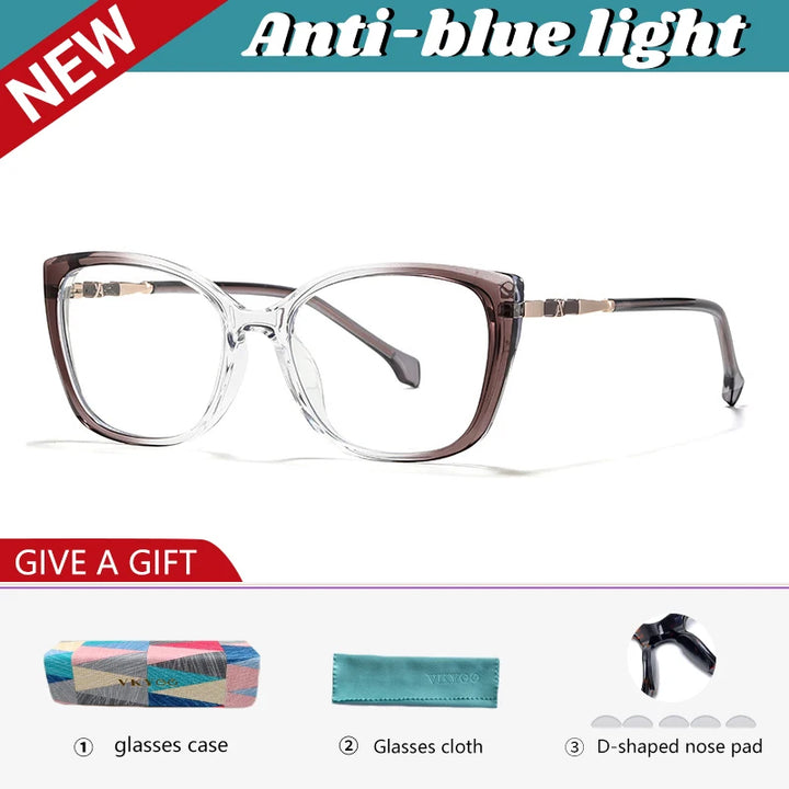 Vicky Women's Full Rim Cat Eye Tr 90 Alloy Reading Glasses 327004