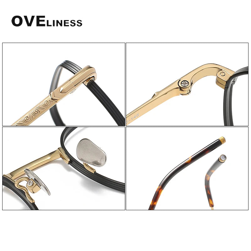 Oveliness Unisex Full Rim Square Titanium Eyeglasses 80881 Full Rim Oveliness   