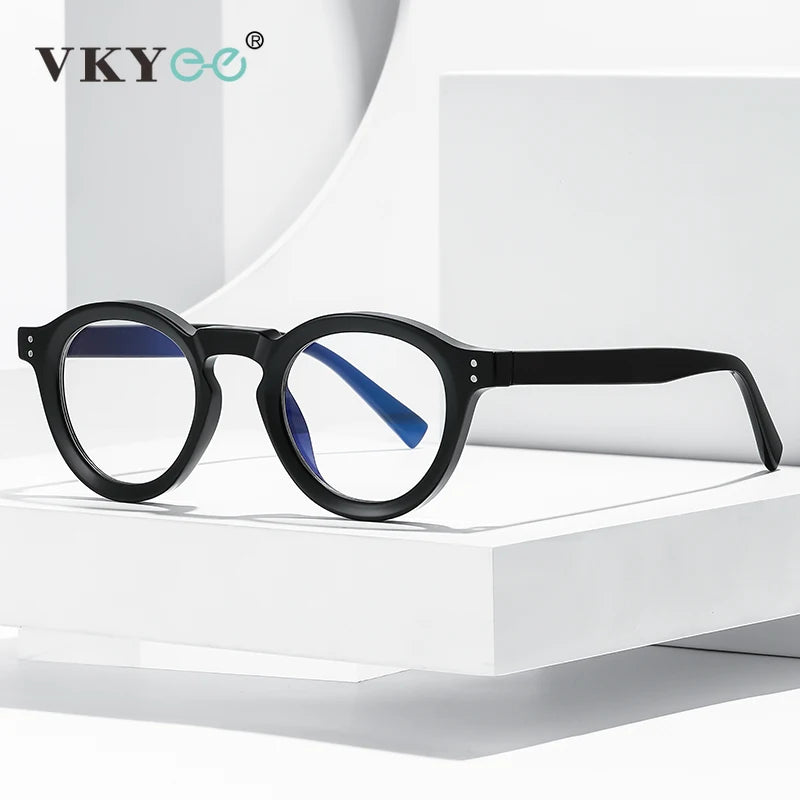 Vicky Men's Full Rim Round Stainless Steel Tr 90 Reading Glasses 2090 Reading Glasses Vicky   
