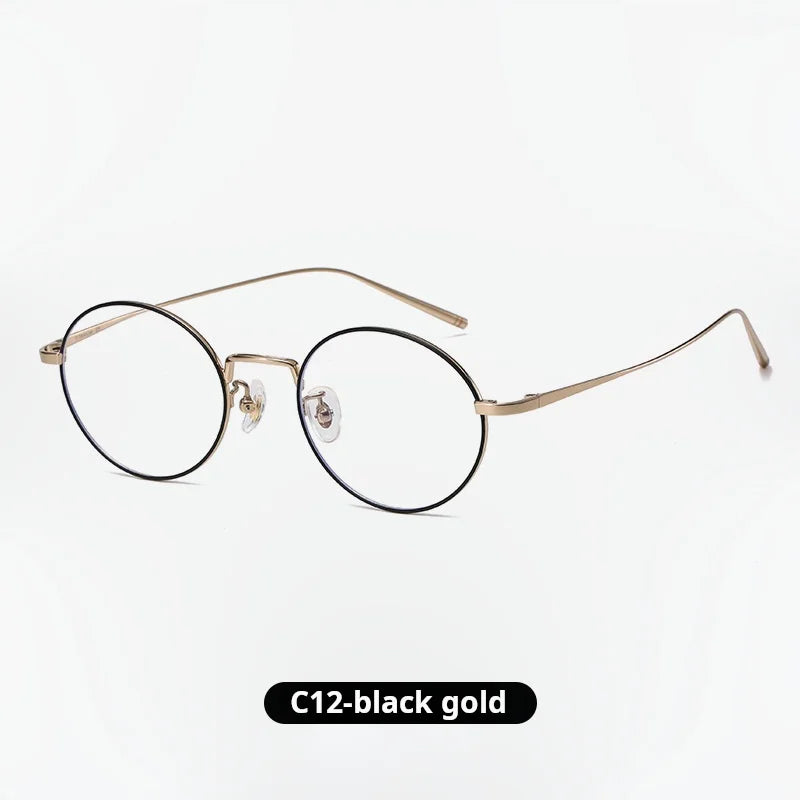 Momoja Unisex Full Rim Oval Round Titanium Eyeglasses 722467