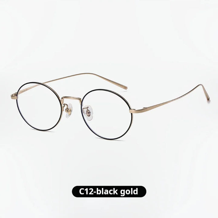 Momoja Unisex Full Rim Oval Round Titanium Eyeglasses 722467