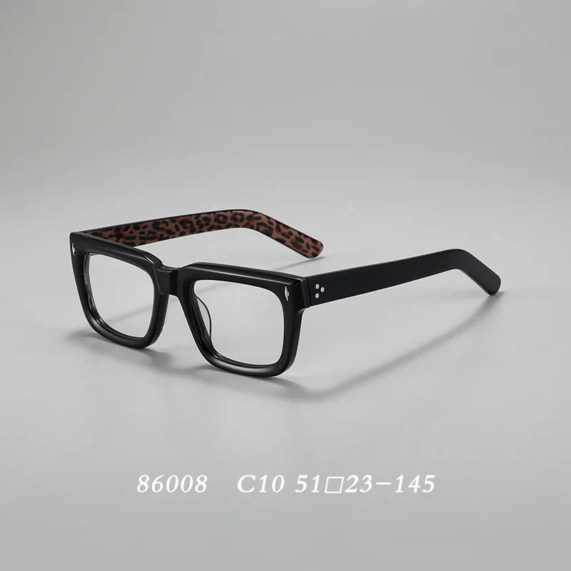 Hdcrafter 86008-1 unisex square acetate prescription eyeglasses — view 10