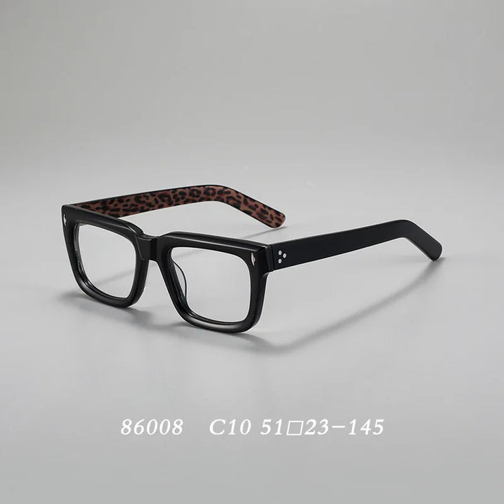 Hdcrafter 86008-1 unisex square acetate prescription eyeglasses — view 10