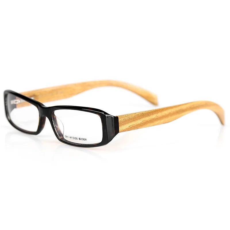 Cubojue Unisex Full Rim Square Wood Reading Glasses K8058 Reading Glasses Cubojue C4 no function lens 0 