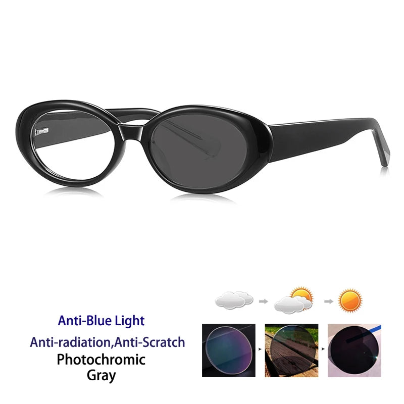 Kocolior Women's Full Rim Oval Acetate Photochromic Reading Glasses 629033