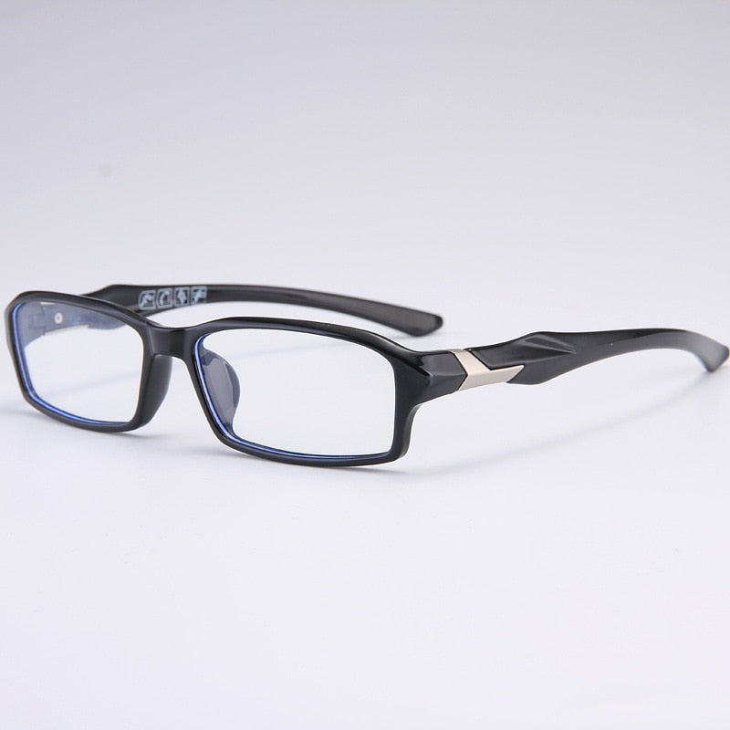 Cubojue Unisex Full Rim Rectangle Tr 90 Titanium Myopic Reading Glasses 5059m Reading Glasses Cubojue no function lens 0 shiny black 