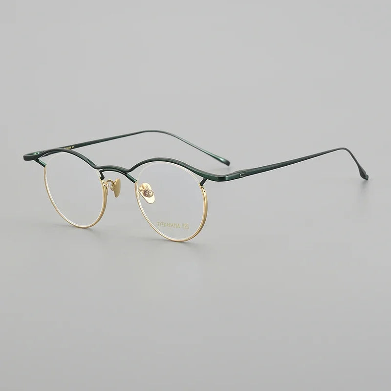 Aror Unisex Full Rim Round Titanium Eyeglasses 44901 Full Rim Aror C6