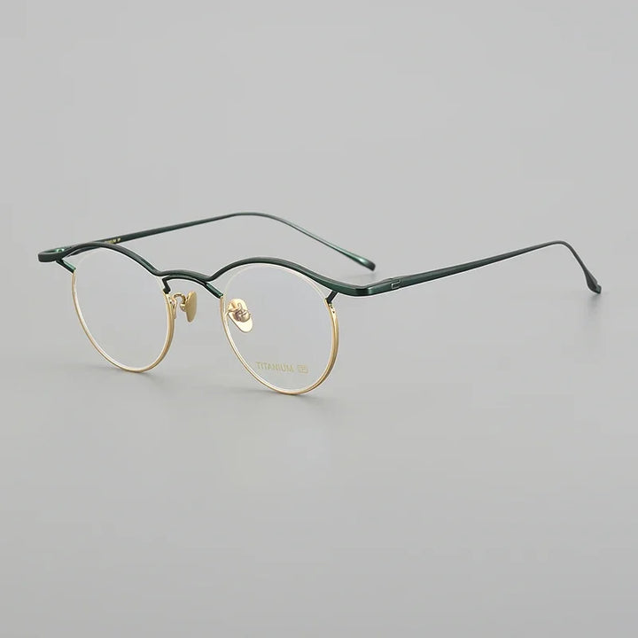 Aror Unisex Full Rim Round Titanium Eyeglasses 44901 Full Rim Aror C6