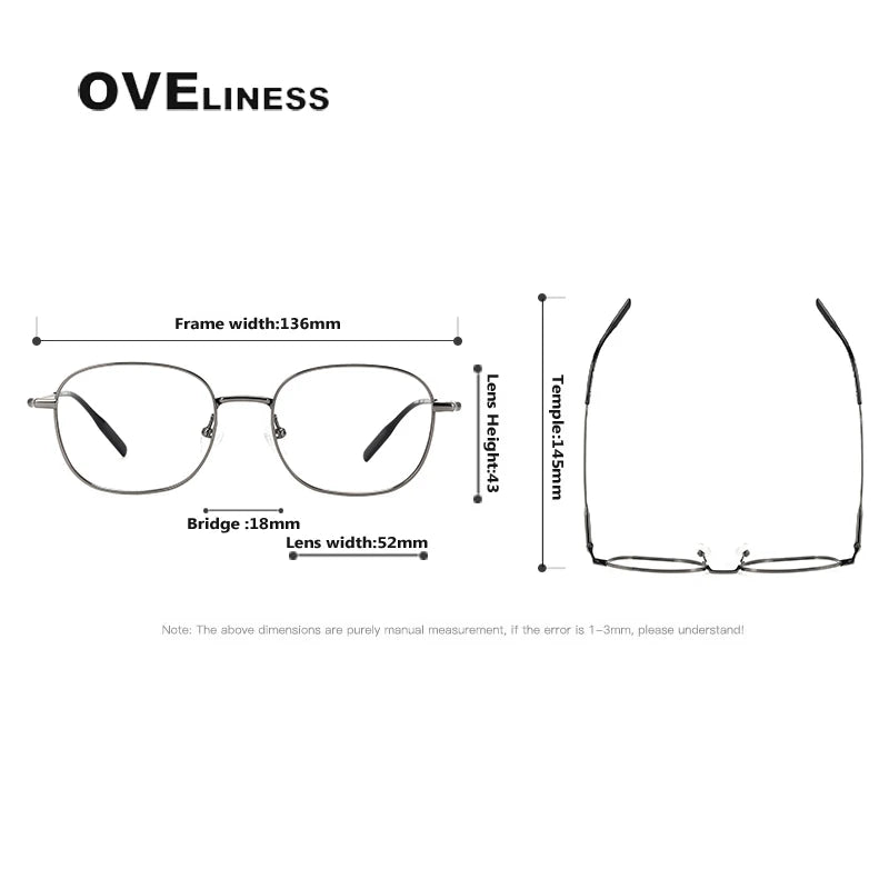 Oveliness Women's Full Rim Oval Square Titanium Eyeglasses 81024