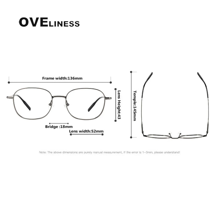 Oveliness Women's Full Rim Oval Square Titanium Eyeglasses 81024