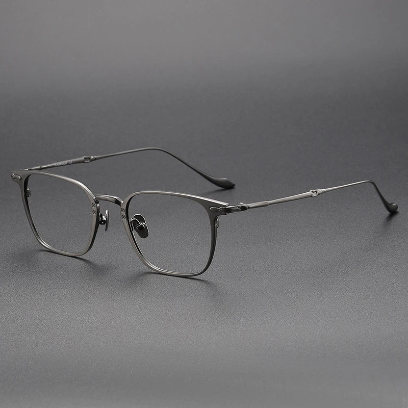 Black Mask Unisex Full Rim Square Titanium Eyeglasses B3135 Full Rim Black Mask Gun Gray  