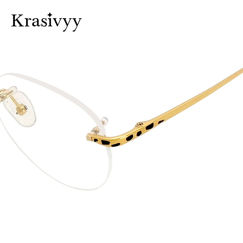 Krasivyy Women's Rimless Round Titanium Eyeglasses 3090 Rimless Krasivyy   