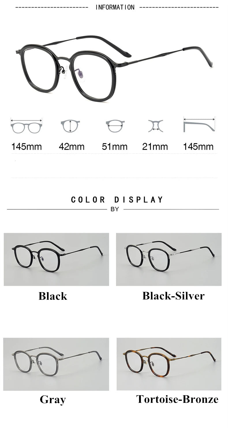 Black Mask Unisex Full Rim Titanium Square Acetate Eyeglasses 5917 Full Rim Black Mask   