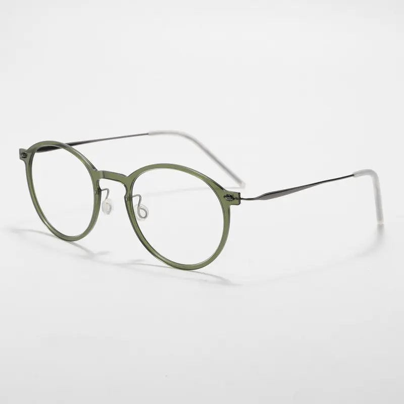 Bobbie Unisex Full Rim Round Titanium Eyeglasses 6541